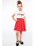 Cream and coral girls\' set with a dress NDZ8621 - Online store - Boutique